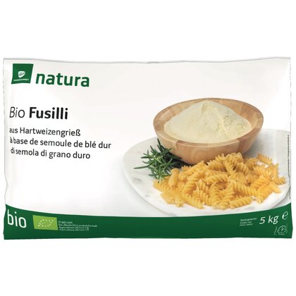 Natura Bio Hartweizengries Teigwaren Fusili ohne Ei 5 kg