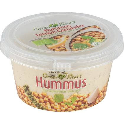 Green Heart Bio Hummus Lemon Coriander Aufstrich und Dip 150 g
